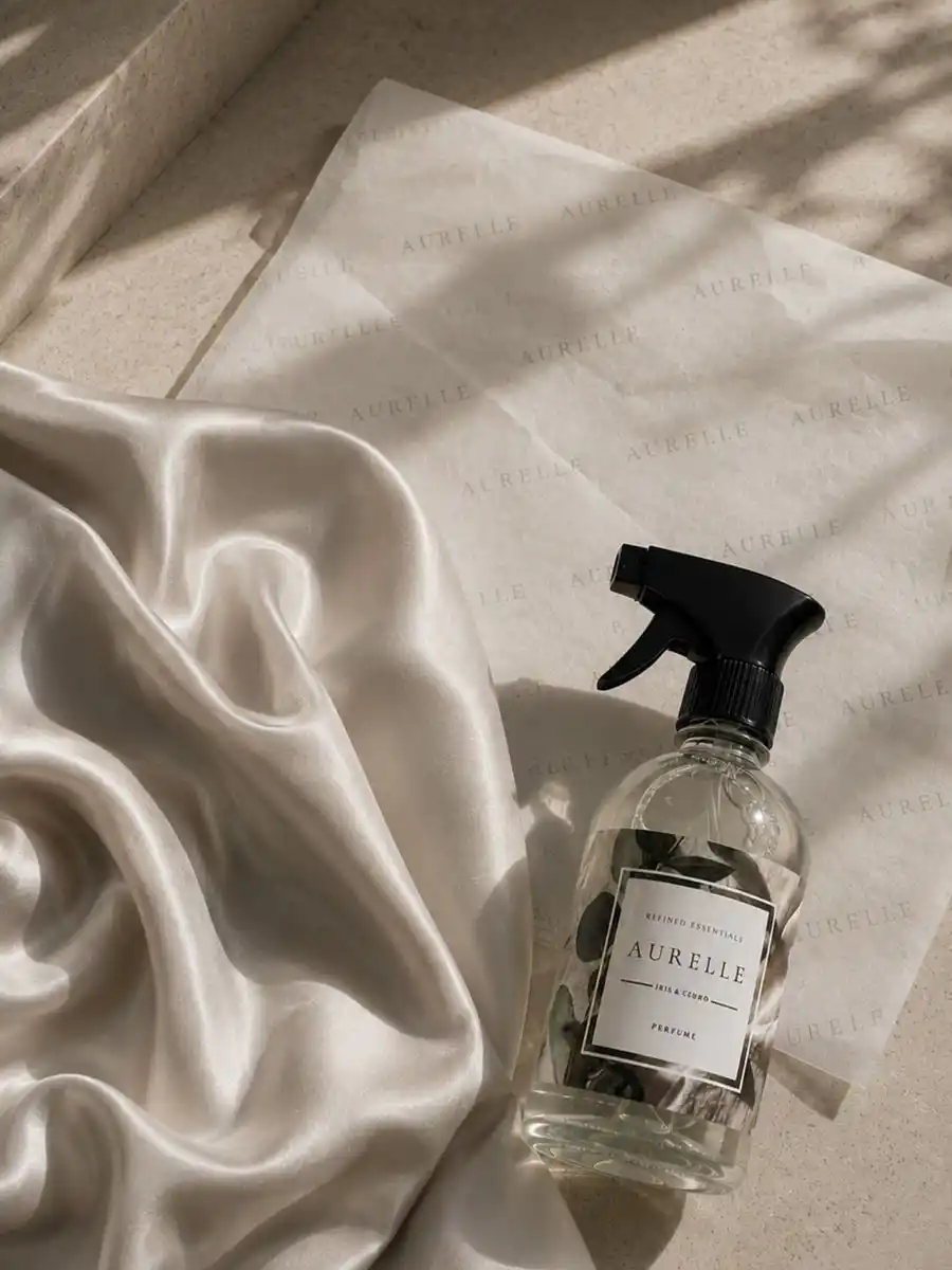 Perfume AURELLE sobre seda